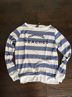 Betsey Johnson Striped Pullover - Blue & White